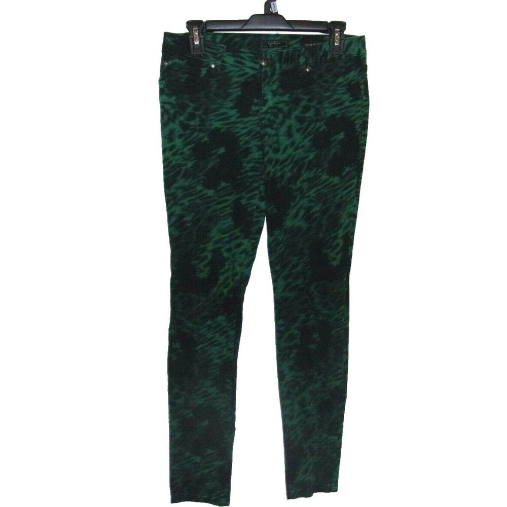 Jessica Simpson Kiss Me Jegging Botanical Fauna Green Black 28 Leggings